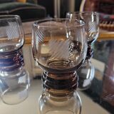 5 Engraved smoked glasses — 70s