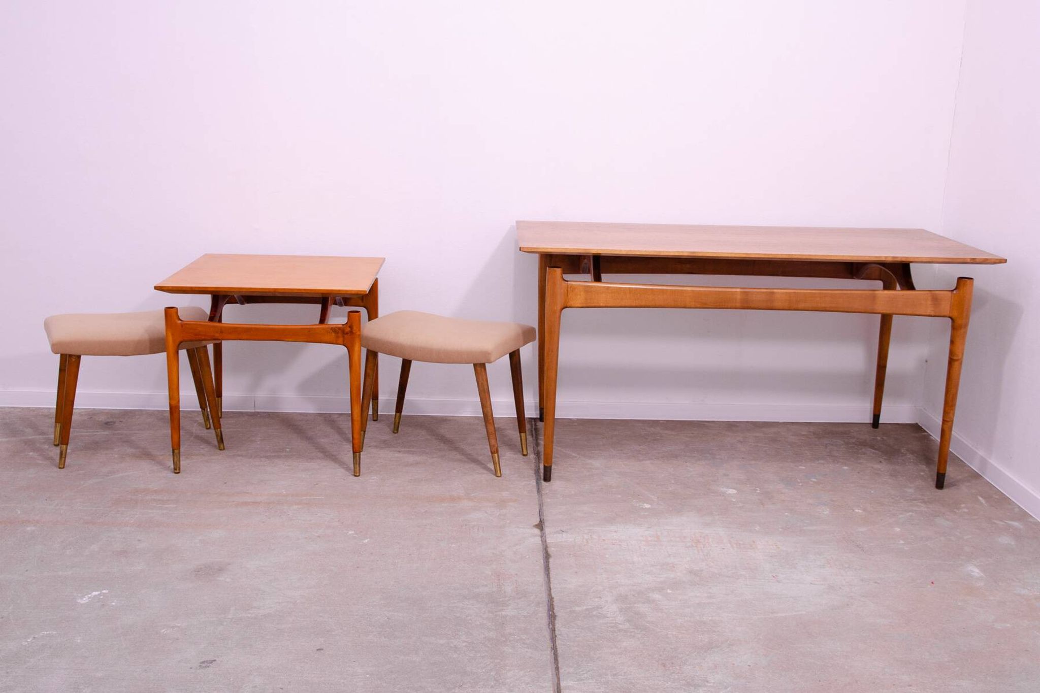 Pair of Scandinavian style stools by Vyčítal and Sedláček, Czechoslovakia, 1960s