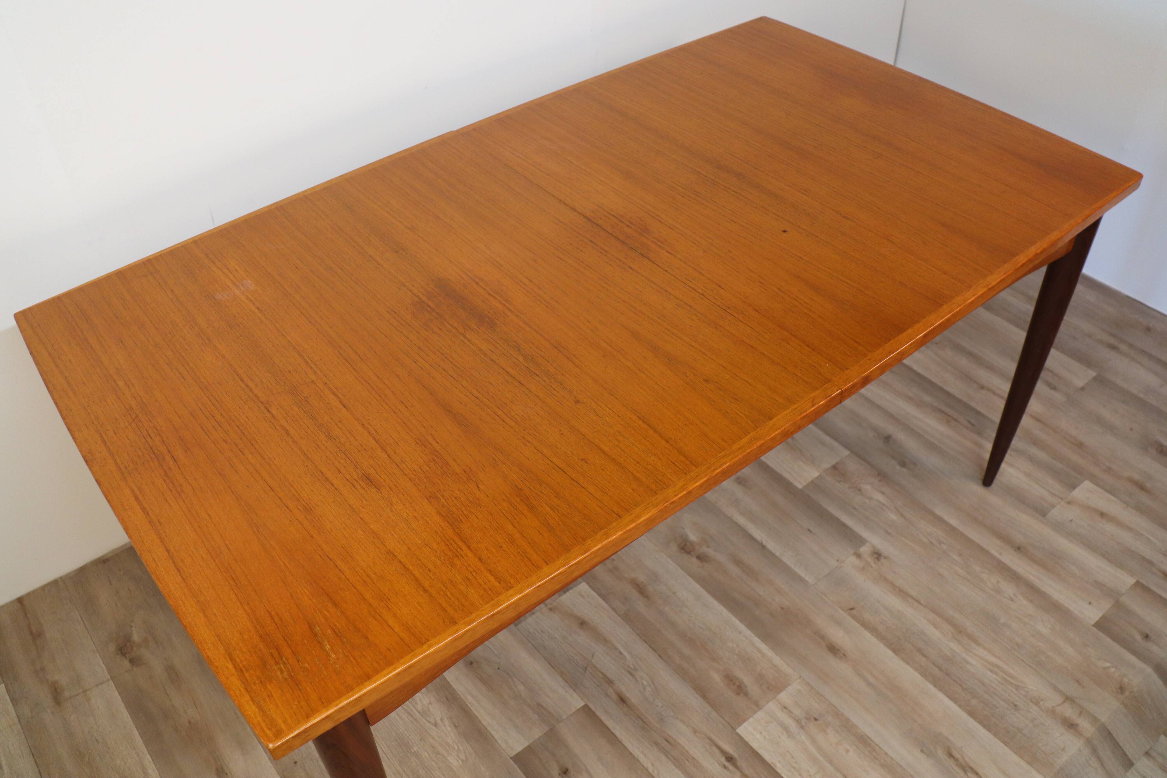 Scandinavian extendable teak dining table 1960