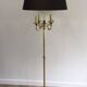 Floor lamp in brushed steel and brass. In the style of Maison Charles