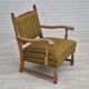 1960s, Danish lounge chair, original very good condition, furniture wool, solid oak wood.