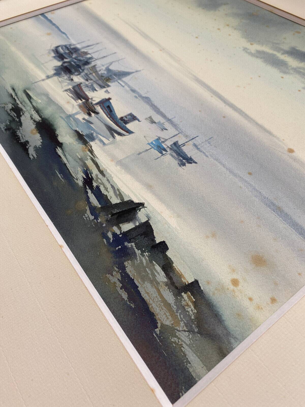 Watercolor Painting Gaston Barret (1910-1991) Marine Ar Harnog