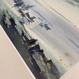 Watercolor Painting Gaston Barret (1910-1991) Marine Ar Harnog