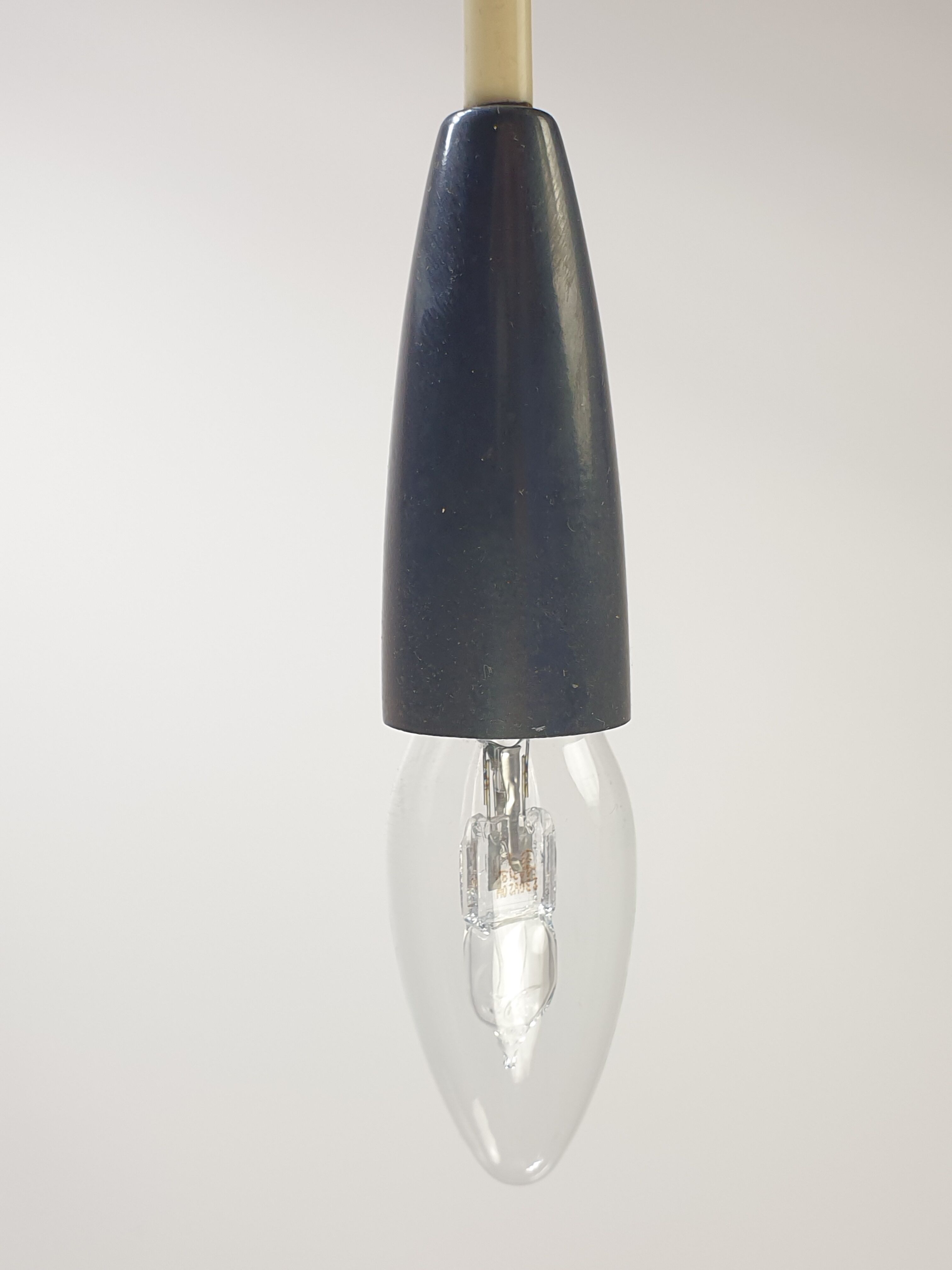 Italian 3 Armed Chandelier with Brass, 1960s