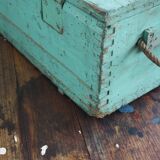 Green vintage wood tool case