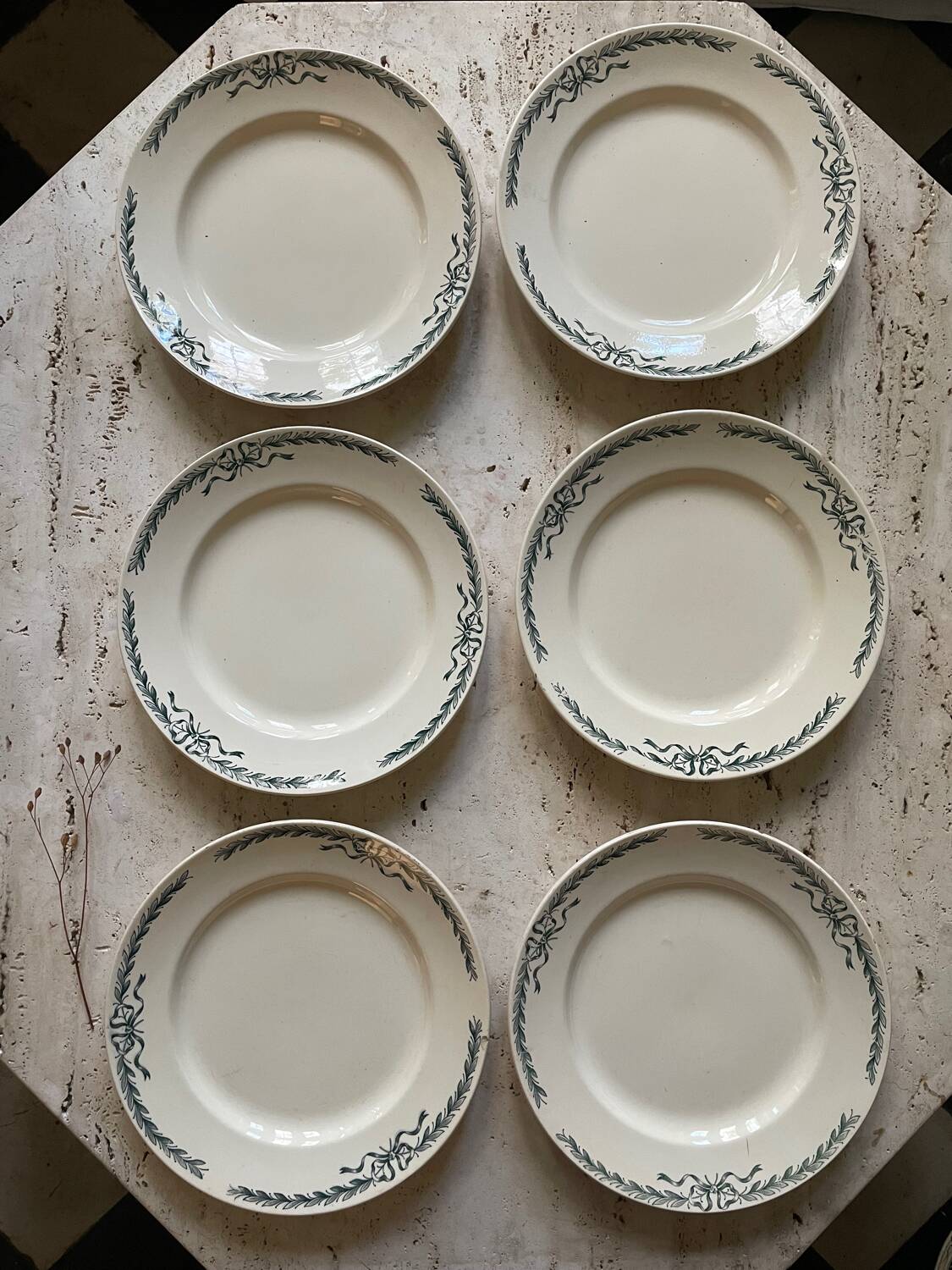 6 Belleville Longchamp old iron earth flat plates