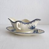 Antique ironstone sauceboat “Summer” Clairefontaine
