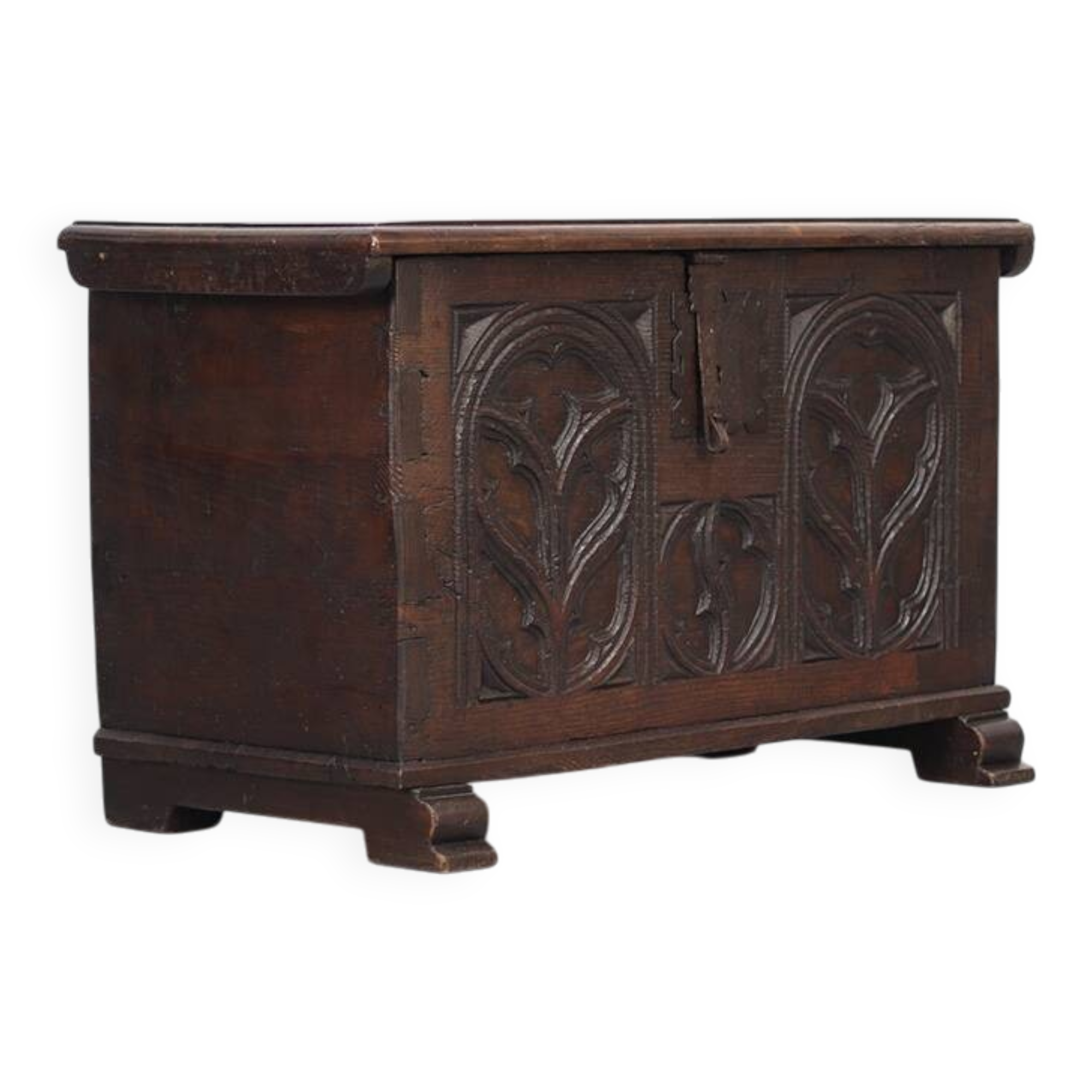 Spanish Gothic chest in old oak