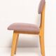 "Butterfly" dining chair, boucle pink wool, light wood