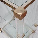 Glass and plexiglass rolling shelf Pierre Vandel