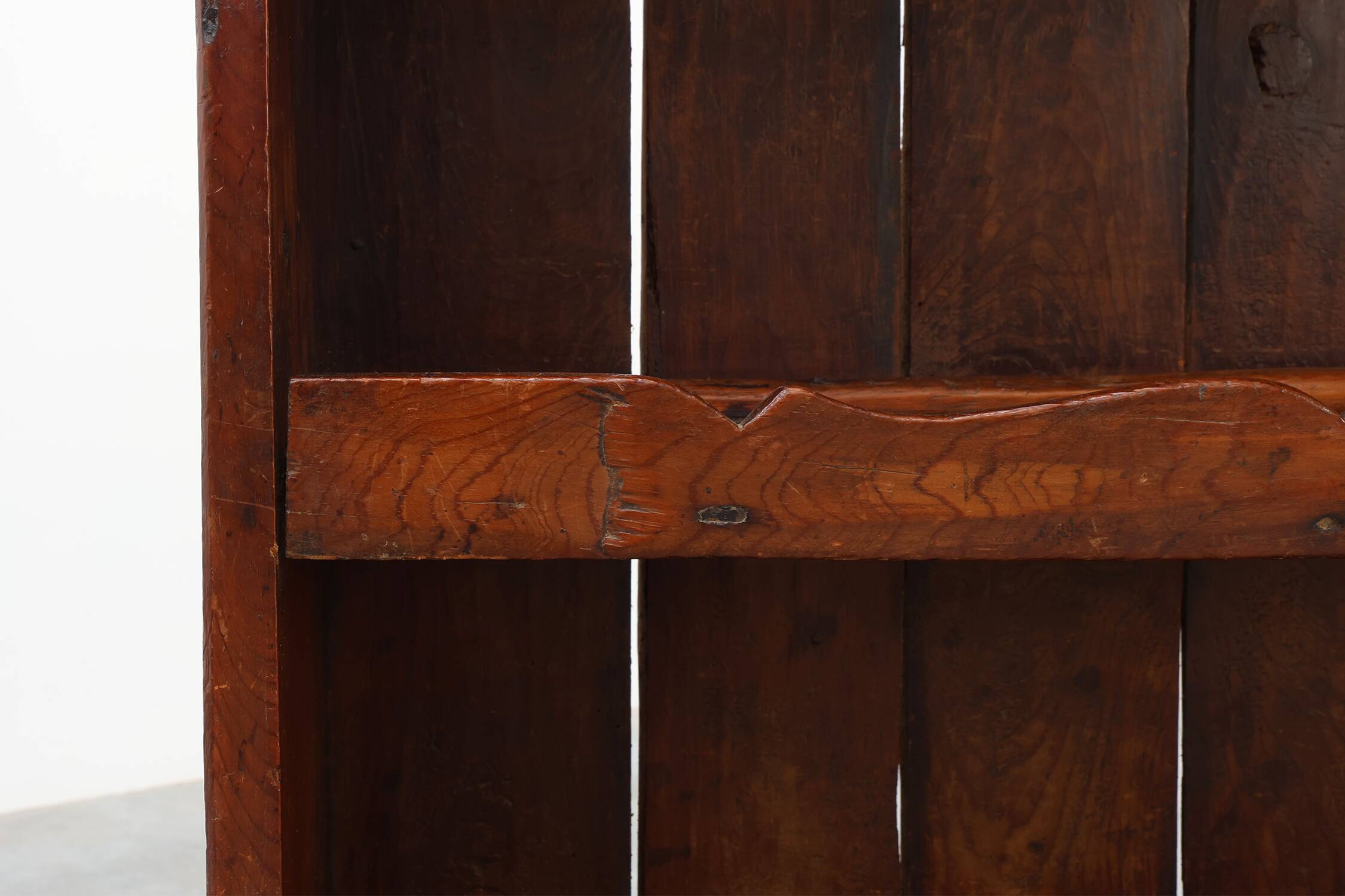 17th‑Century French Art Populaire Chestnut Cabinet with Gabled Top