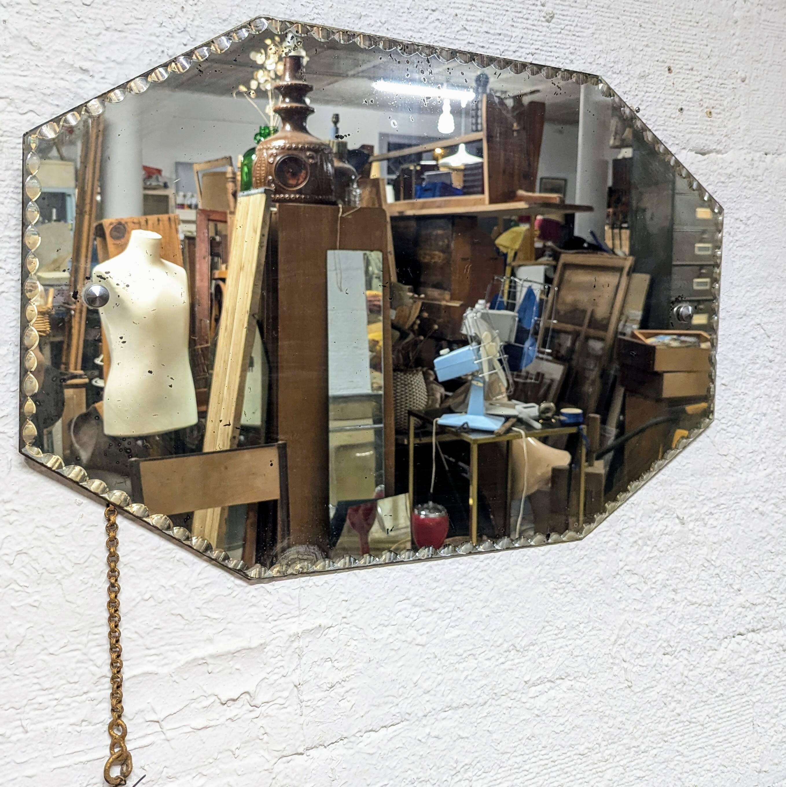 1930s beveled octagonal mirror