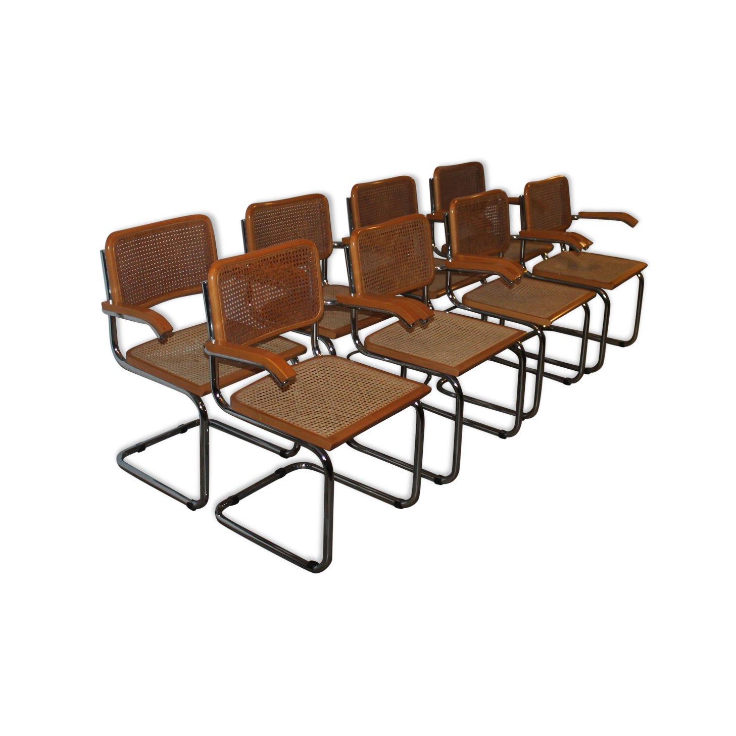 Lot 8 cesca B64 armchairs by Marcel Breuer