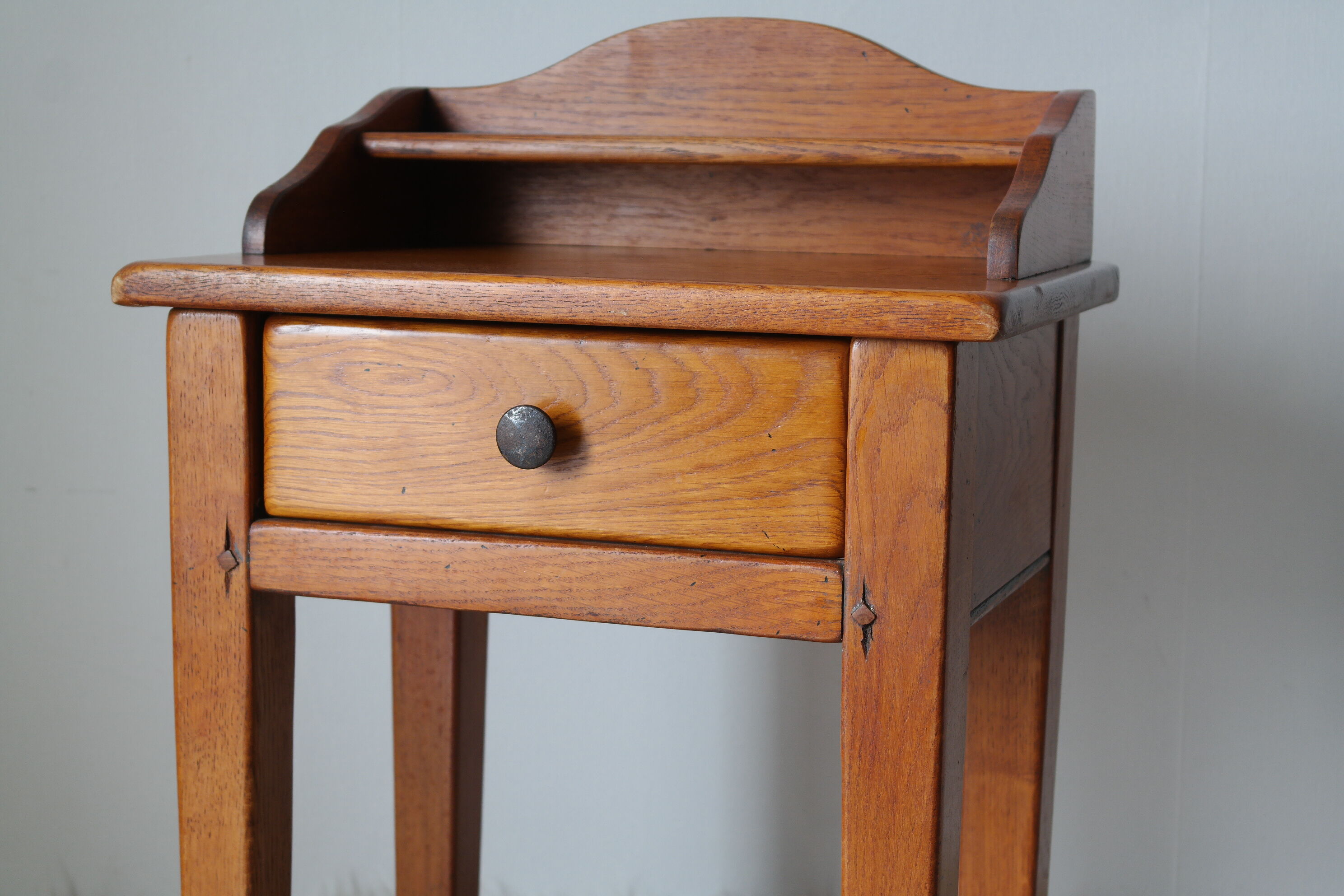 Vintage solid oak bedside