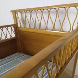 Lit enfant rotin vintage