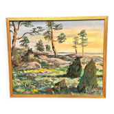 Original Mid 20th Century Painting – Rita Hansen (Oslo, 1924) – Framed