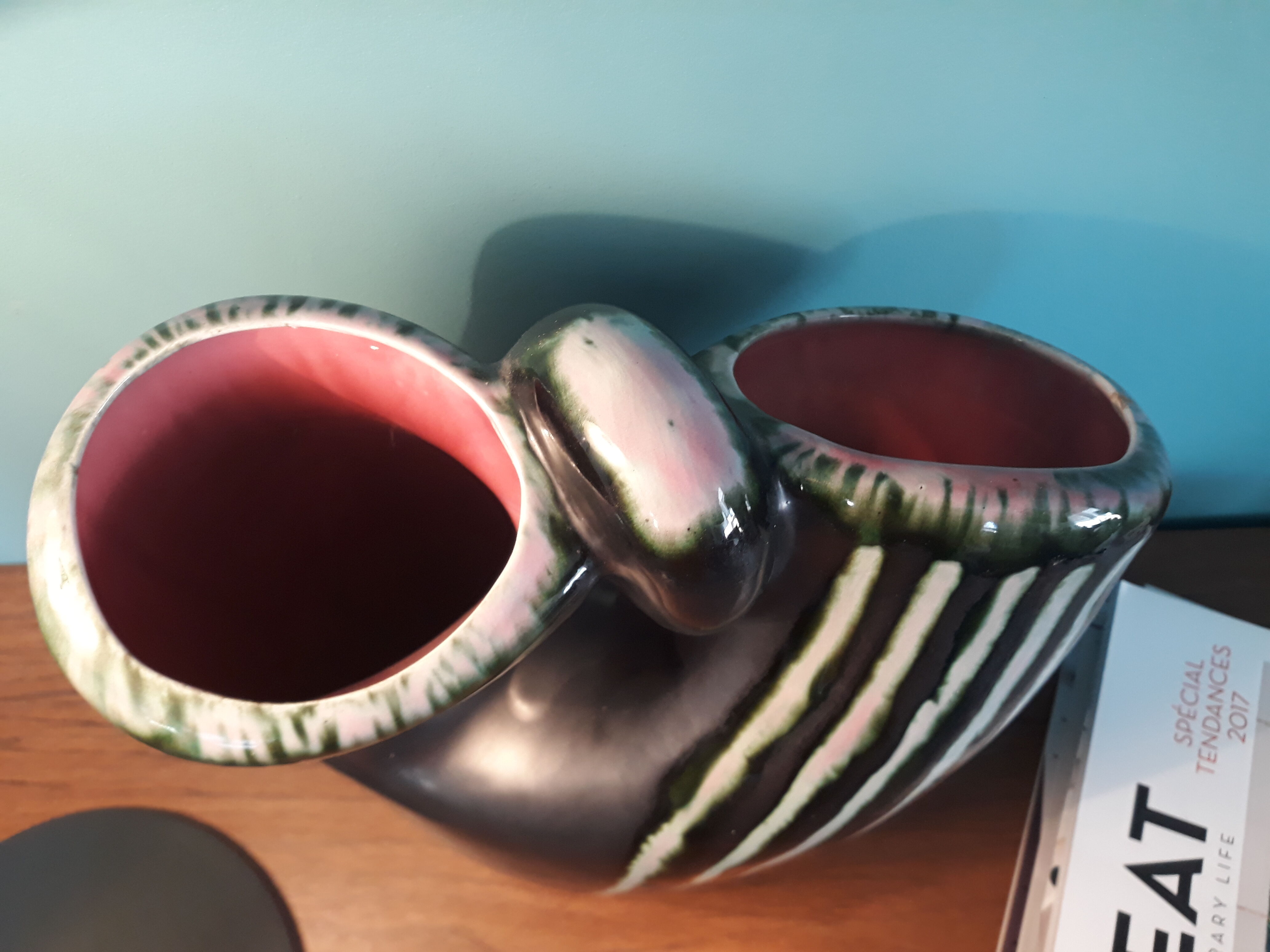 Vase double Vallauris vintage