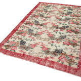 Anatolian handwoven decorative 1970s beige carpet 160 cm x 262 cm