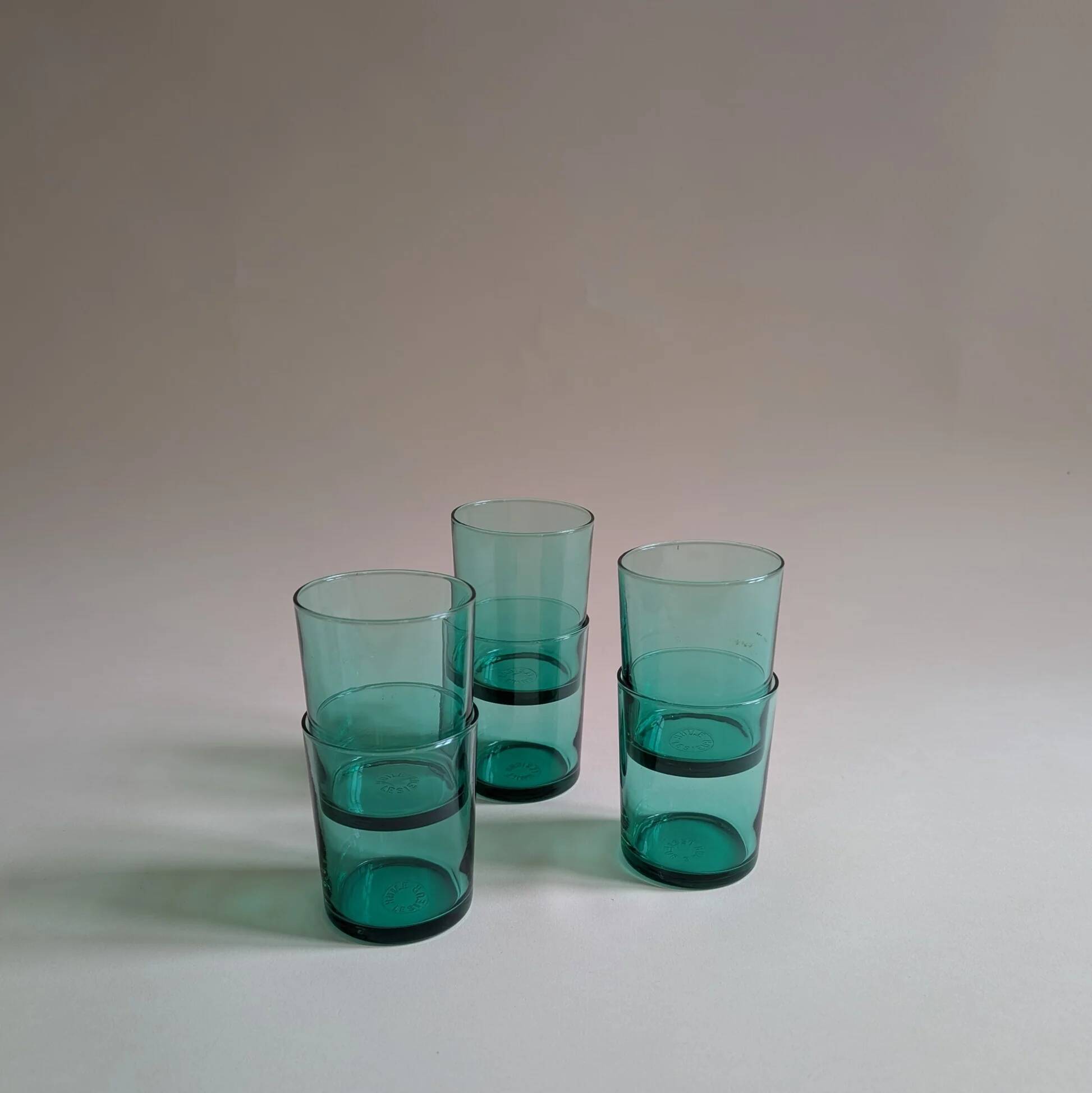Ensemble de 6 verres en verre verts