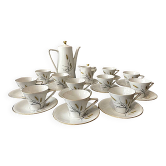 Service a cafe porcelaine bavaria decor epi de ble