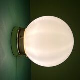 Vintage wall or ceiling light globe in white opaline.