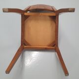 Lot de 4 chaises vintage bois dossier pétales bois assise vinyle vert