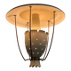 Perforated metal pendant lamp with brass details, Italy, 1940s