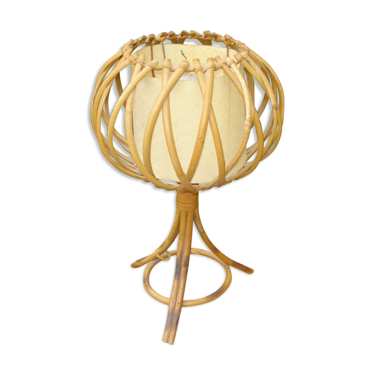Rattan tripods lamp 1970