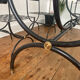 Ensemble table et chaise de fabrication ligne métal en fer forgé plein