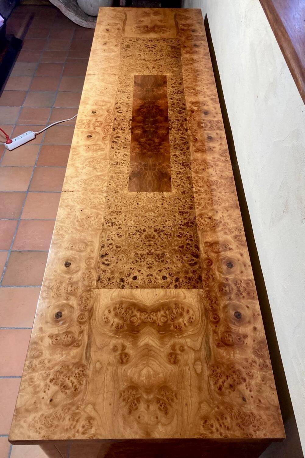 Elm burl sideboard from the 1970s
