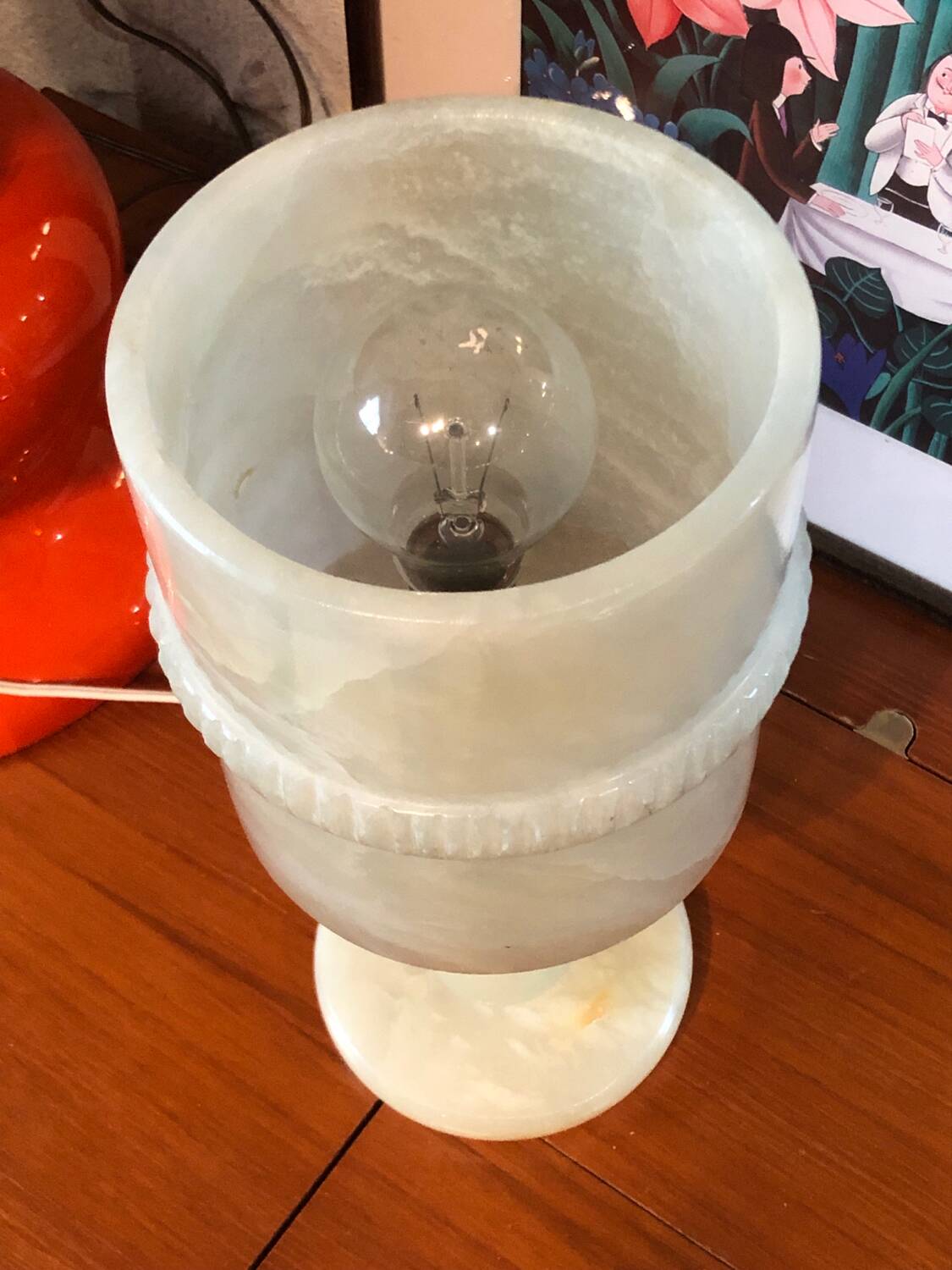 Magnificent vintage alabaster lamp from the 70s