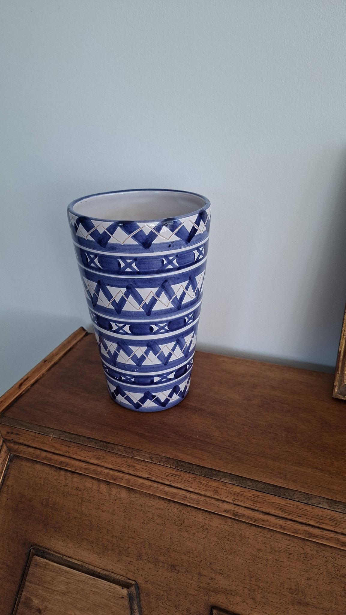 Blue and White Ceramic Decorative Vase Robert Picault