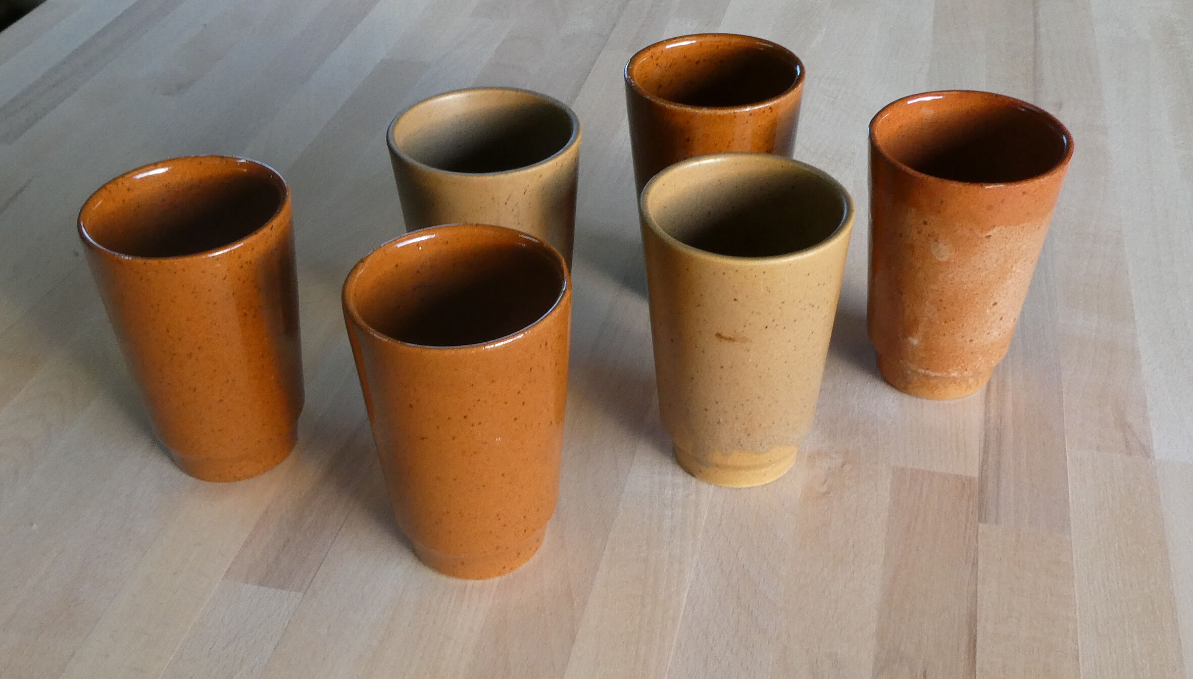 Set of 6 vintage stoneware cups