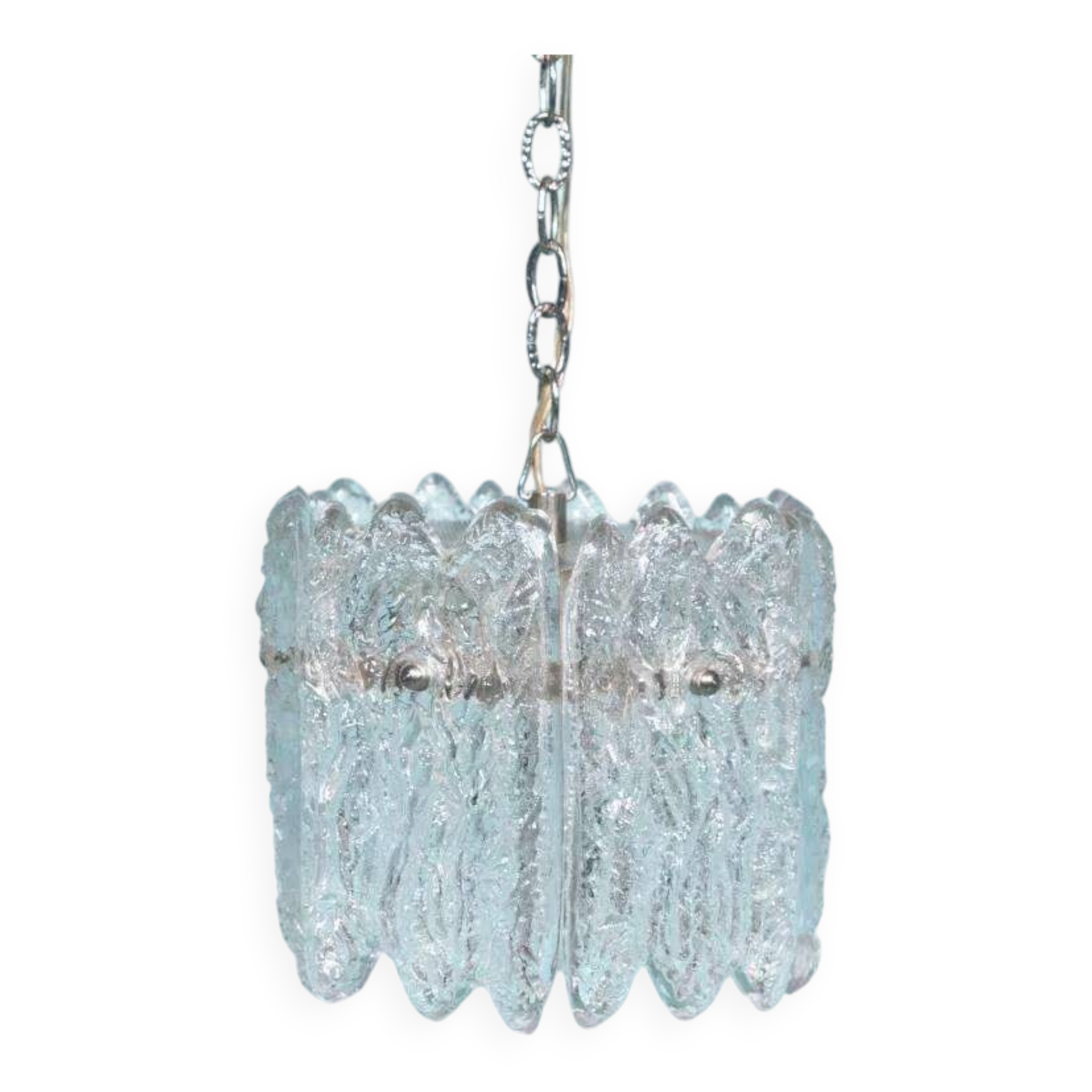 Orrefors Vintage Glass Suspension, Space Age lamp by Fagerlund