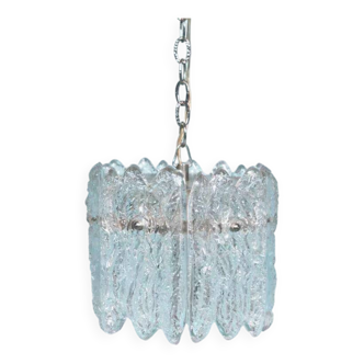 Orrefors Vintage Glass Suspension, Space Age lamp by Fagerlund