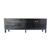 Brutalist black oak sideboard Belgium 1970s