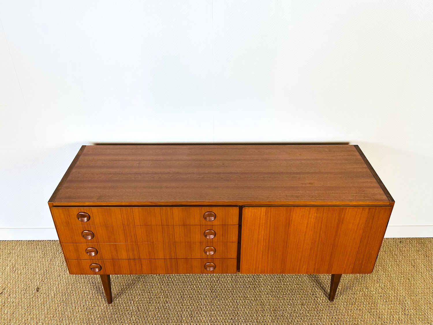1960s minimalist Scandinavian teak sideboard