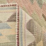 3x10 Pink & Cream Vintage Kilim Runner Rug, 81x306Cm