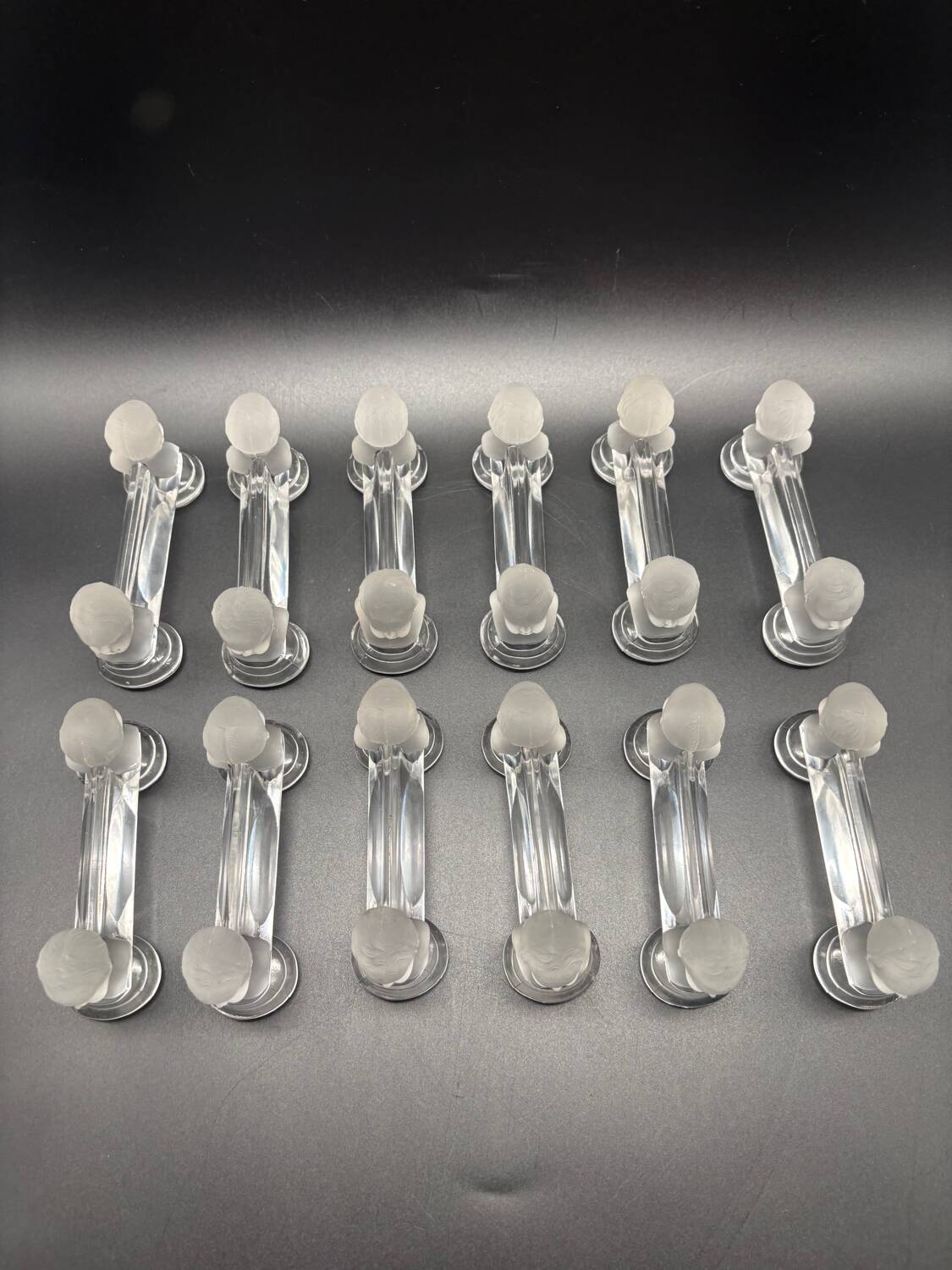 12 Baccarat crystal knife holders, Houdon model, 19th century.