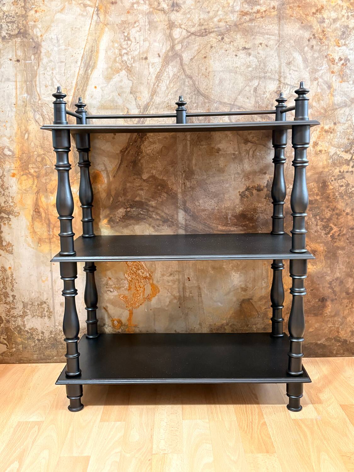 Antique black patinated shelf