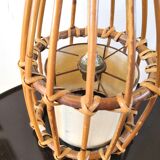 Rattan pendant lamp design 60s - 70s