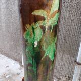 Large ceramic vase on a column, 1.49 meters tall, circa 1900, in its original condition.