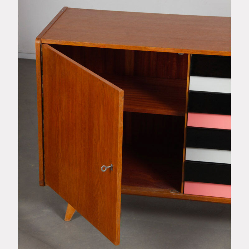 Vintage oak chest of drawers by Jiri Jiroutek, model U458, 1960s