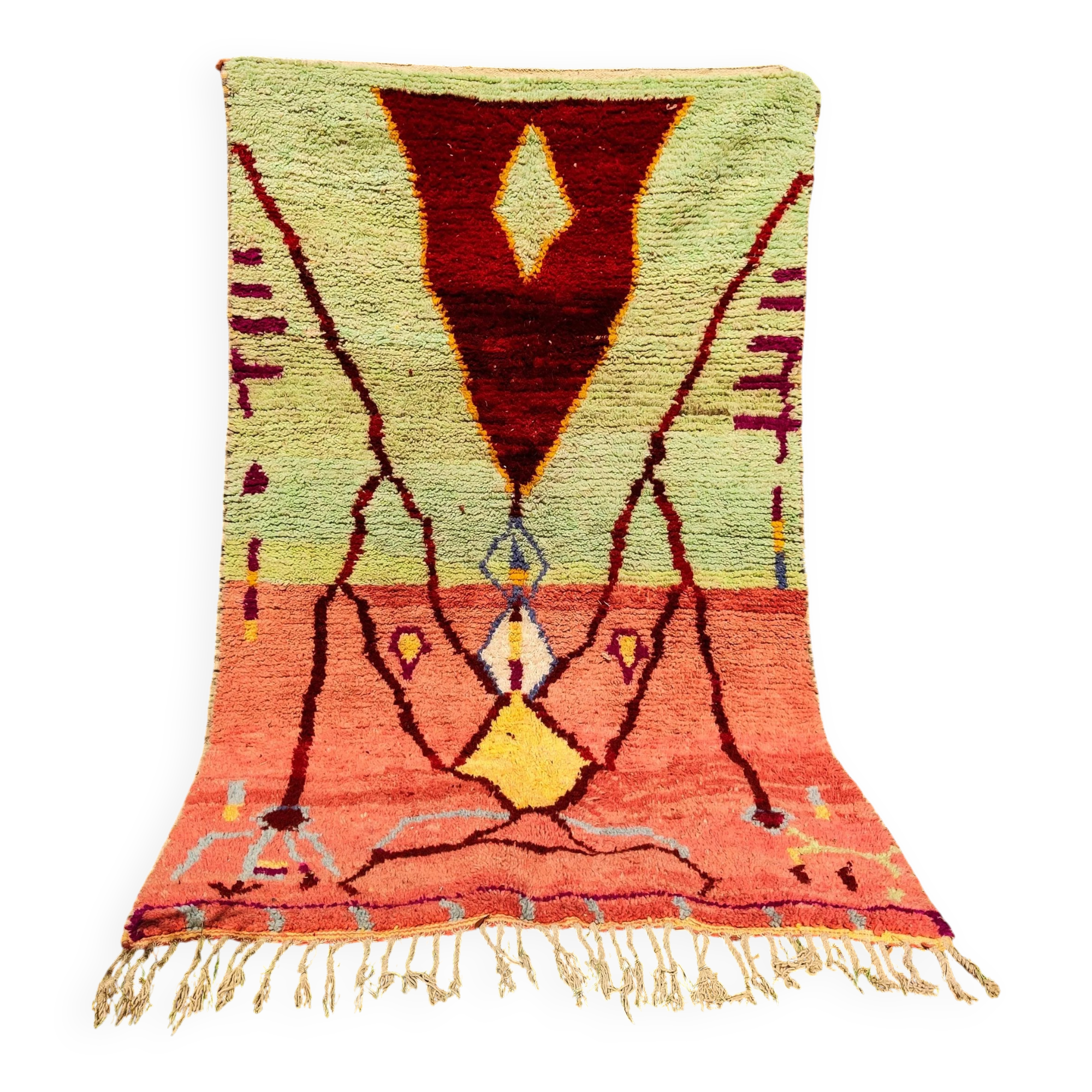 Moroccan handwoven wool rug 3x2 m