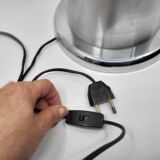 Diderot Delmas lamp in orange opaline with chrome base France 1970 Vintage