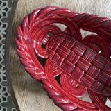 Vintage red ceramic basket