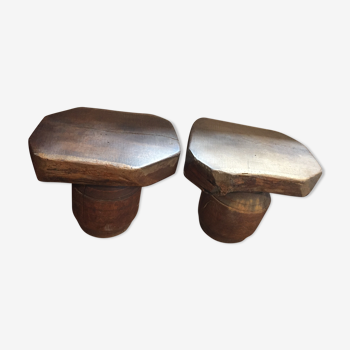 Pair of stools solid wood