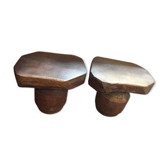 Pair of stools solid wood