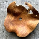 Medium pendant light in corrugated teak leaf (Medium D:50 H:20)