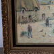 Oil on canvas "Village courtyard with chickens", signed.